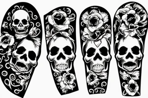 Skull inside an hourglass tattoo idea