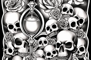 Skull inside an hourglass tattoo idea