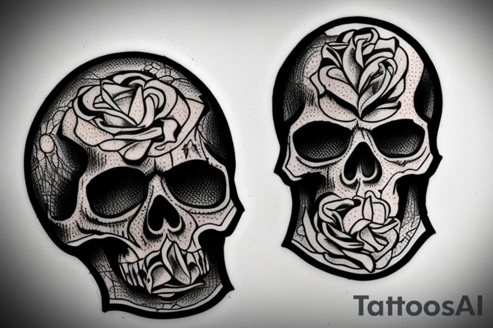 Skull in the bottom of an hourglass tattoo idea