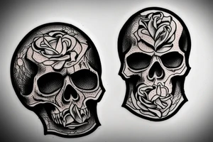 Skull in the bottom of an hourglass tattoo idea