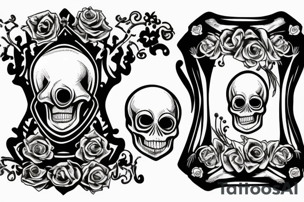 Skull in the bottom of an hourglass tattoo idea