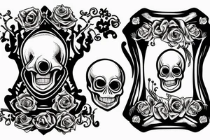 Skull in the bottom of an hourglass tattoo idea