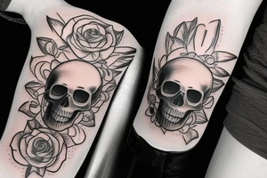 Skull in the bottom of an hourglass tattoo idea