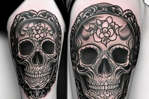 Skull in the bottom of an hourglass tattoo idea