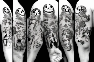 sleeve
Harry Potter
Nightmare before christmas
Male Disney tattoo idea