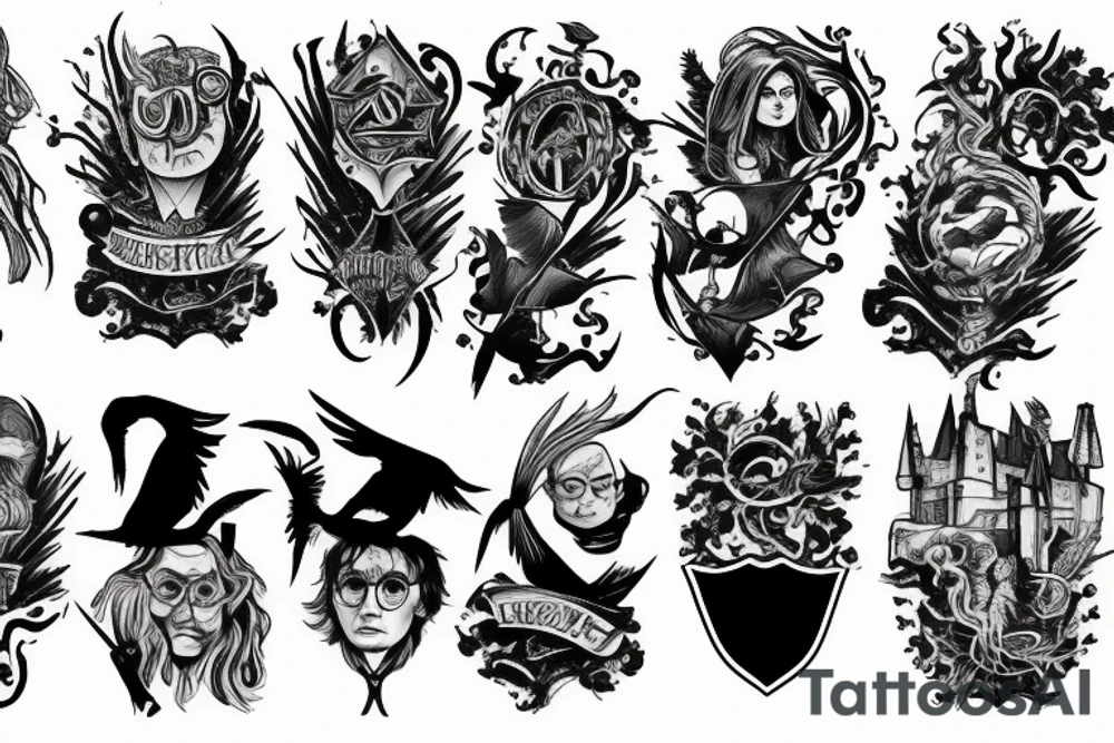 harry potter sleeve tattoo idea