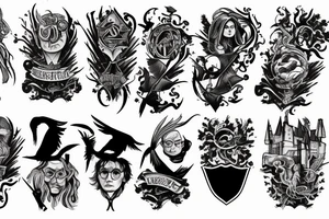 harry potter sleeve tattoo idea