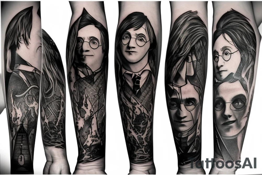 harry potter sleeve tattoo idea