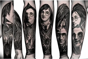 harry potter sleeve tattoo idea