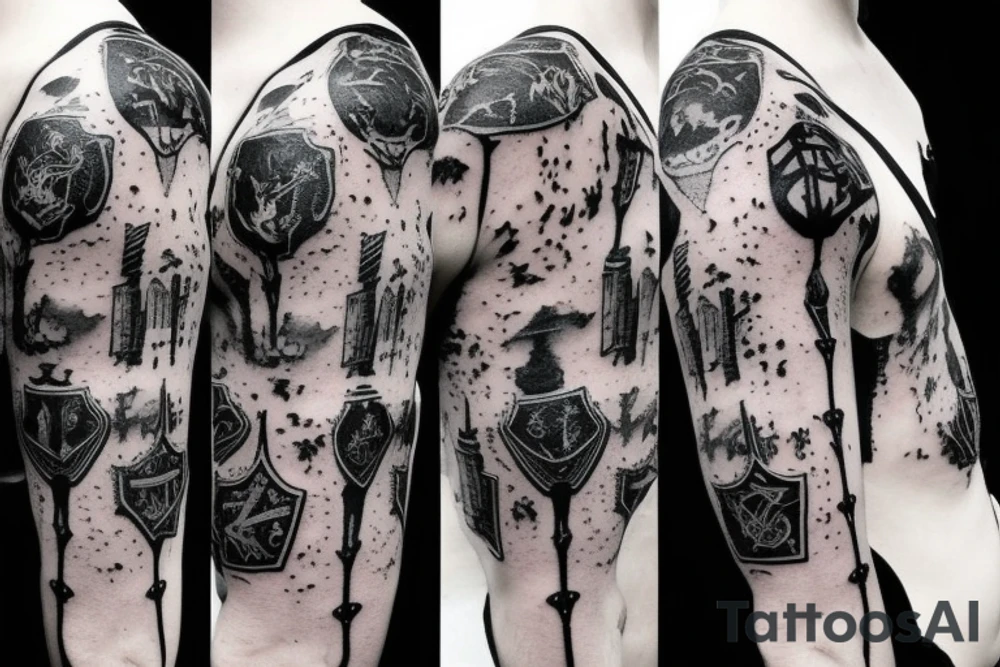 harry potter minimalist 
sleeve tattoo idea