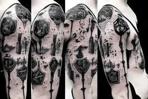 harry potter minimalist 
sleeve tattoo idea
