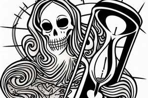 Grim reaper holding an hourglass.  Memento Mori tattoo idea