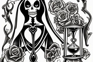 Grim reaper holding an hourglass.  Memento Mori tattoo idea