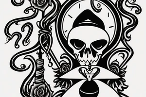 Grim Reaper holding an hourglass.  Memento Mori tattoo idea