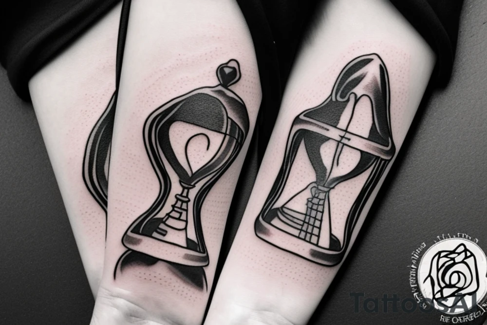 Grim Reaper holding an hourglass.  Memento Mori tattoo idea