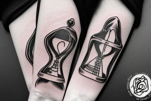 Grim Reaper holding an hourglass.  Memento Mori tattoo idea