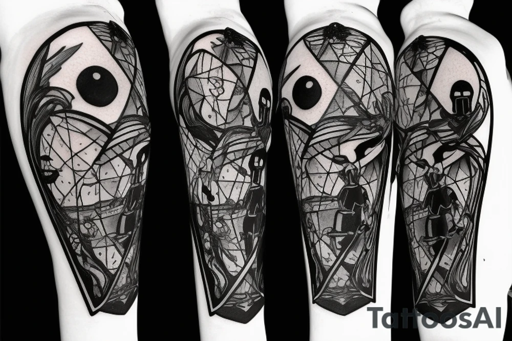 Grim reaper holding an hourglass as a lantern tattoo idea