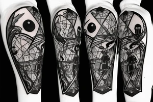 Grim reaper holding an hourglass as a lantern tattoo idea