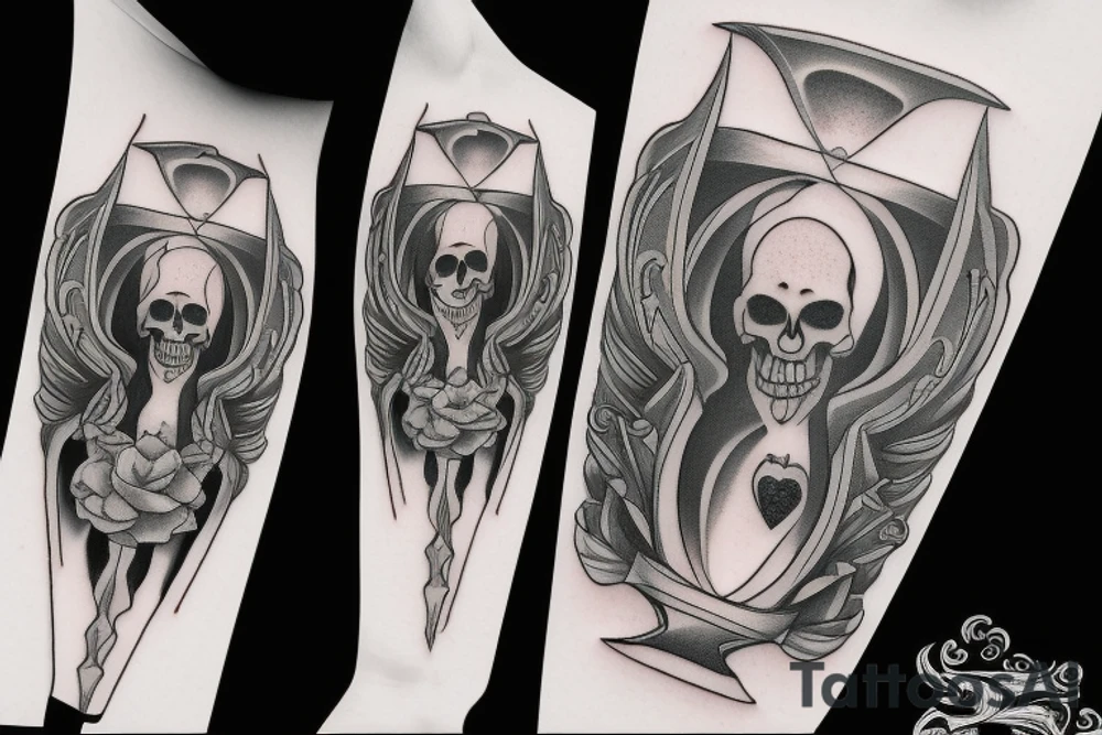 Grim Reaper hourglass tattoo idea