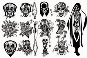Mystical grim reaper with an hourglass tattoo idea