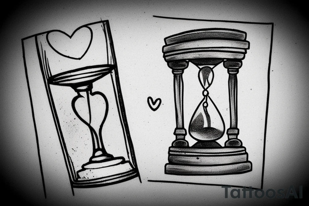 Empty Grave with an hourglass on the tombstone tattoo idea Empty Grave with an hourglass on the tombstone tattoo idea