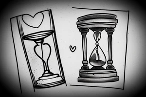 Empty Grave with an hourglass on the tombstone tattoo idea