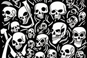 Grim Reaper standing next to my own empty grave and tombstone tattoo idea