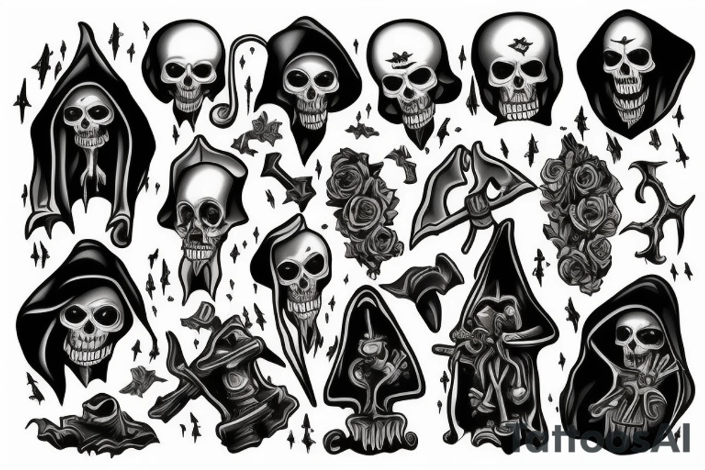 Empty Grave Grim Reaper tattoo idea