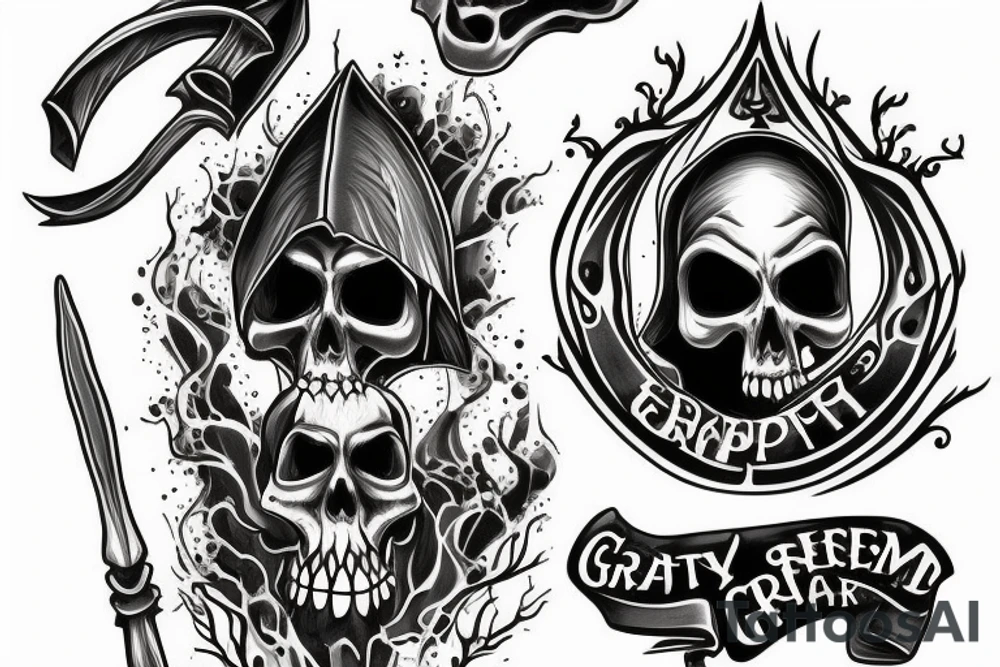 Empty Grave Grim Reaper tattoo idea