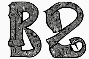artistic letters "I" "N" "A" "M" tattoo idea