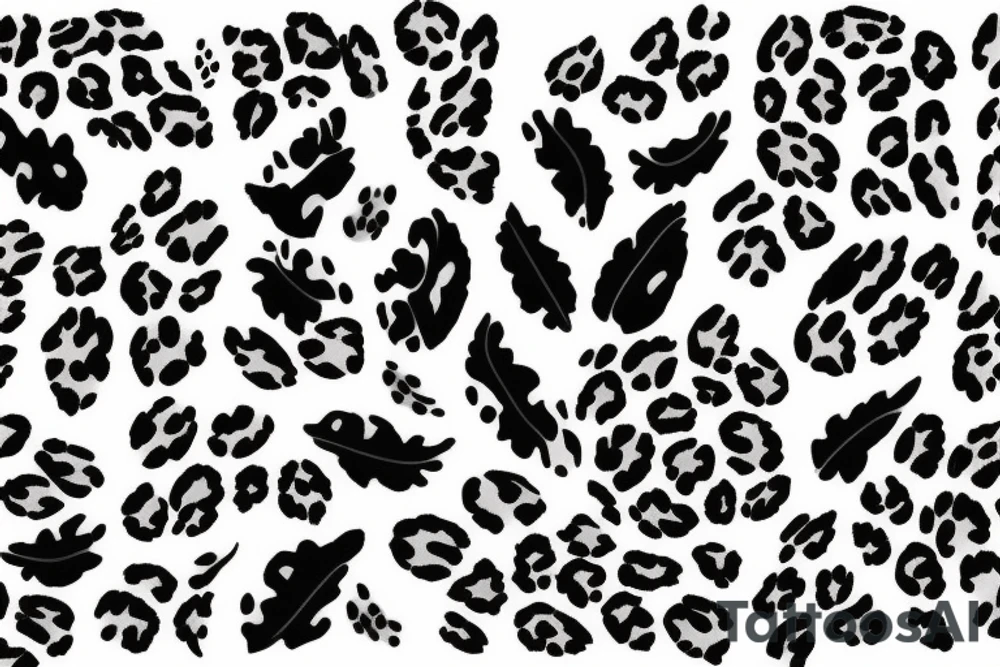 Lack leopard print with floral design tattoo idea
