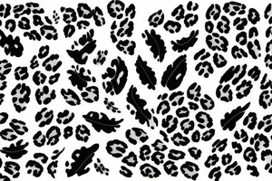 Lack leopard print with floral design tattoo idea