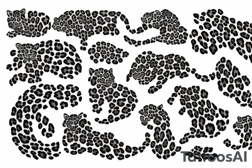 Leopard print with clouds tattoo idea