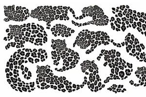 Leopard print with clouds tattoo idea