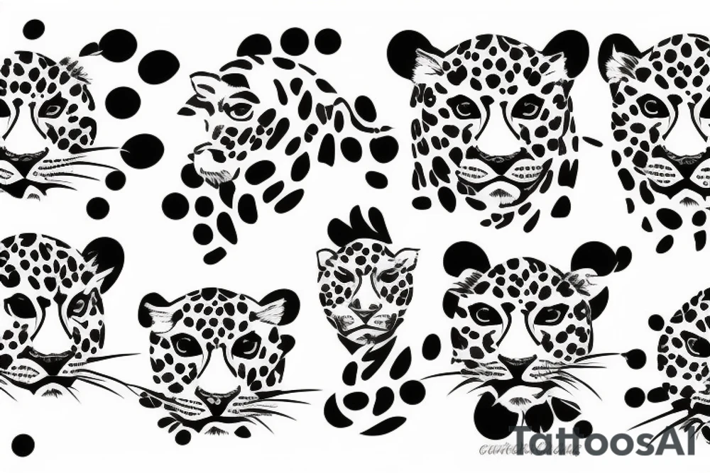 Leopard print with clouds tattoo idea