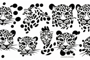 Leopard print with clouds tattoo idea