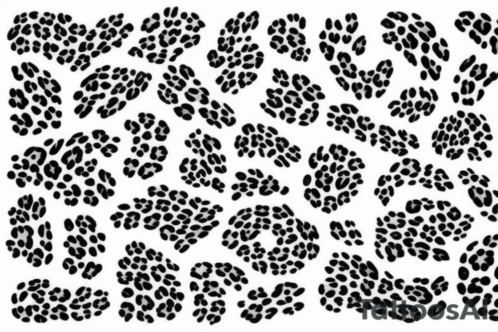 Leopard print spots with floral designs on top tattoo idea
