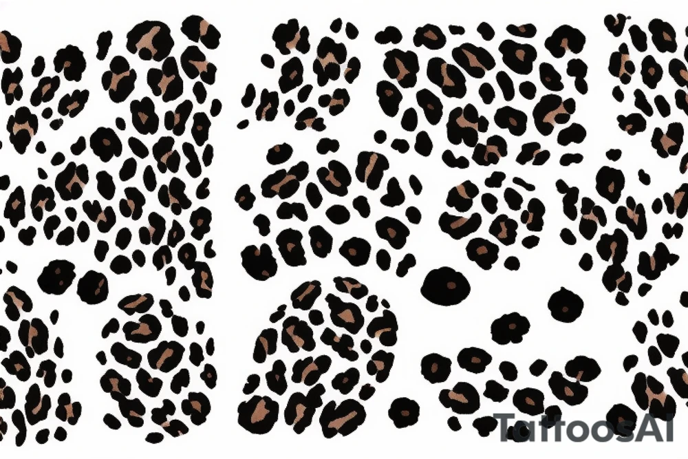 Leopard print spots with floral designs on top tattoo idea