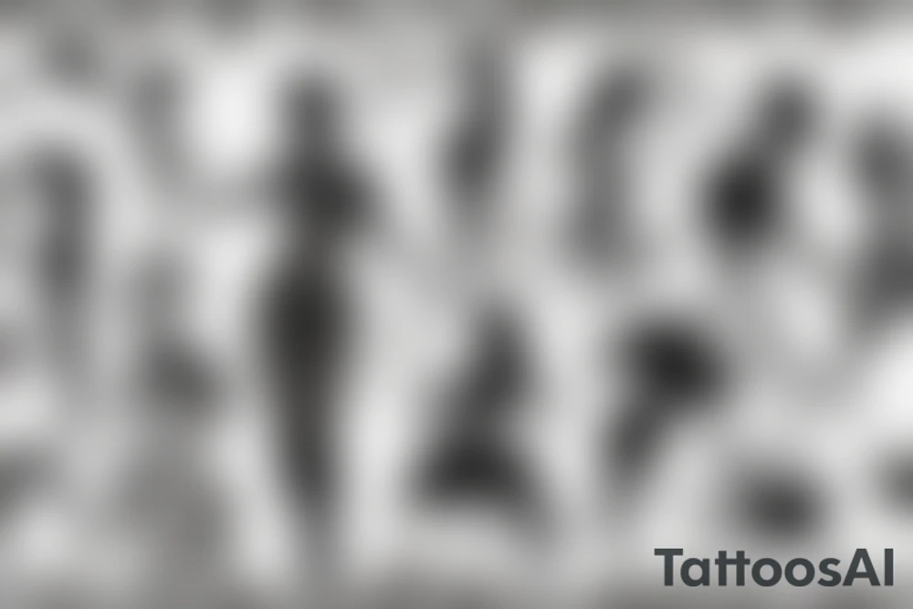silhouette of woman's body tattoo idea