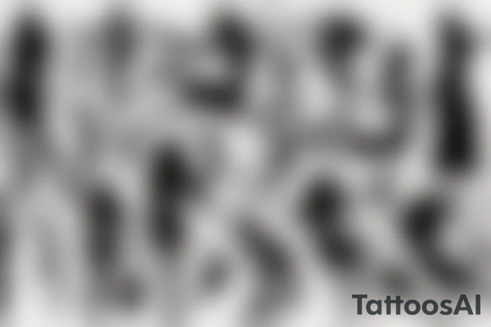 silhouette of woman's body tattoo idea