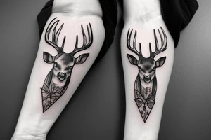 deer skull with antlers tattoo idea