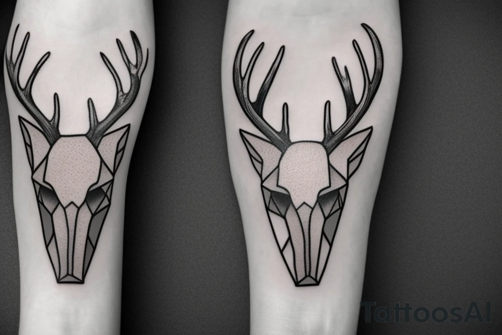 deer skull with antlers tattoo idea