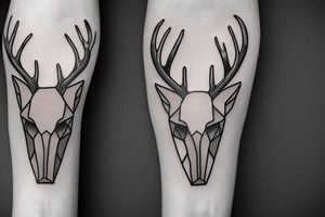 deer skull with antlers tattoo idea