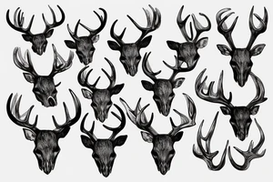 deer skull with antlers tattoo idea