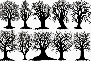 tree with branches above similar to roots below the ground. The trunk of the tree should be the silhouette of a beautiful womans body. tattoo idea