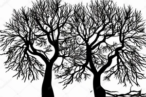 tree with branches above similar to roots below the ground. The trunk of the tree should be the silhouette of a beautiful womans body. tattoo idea