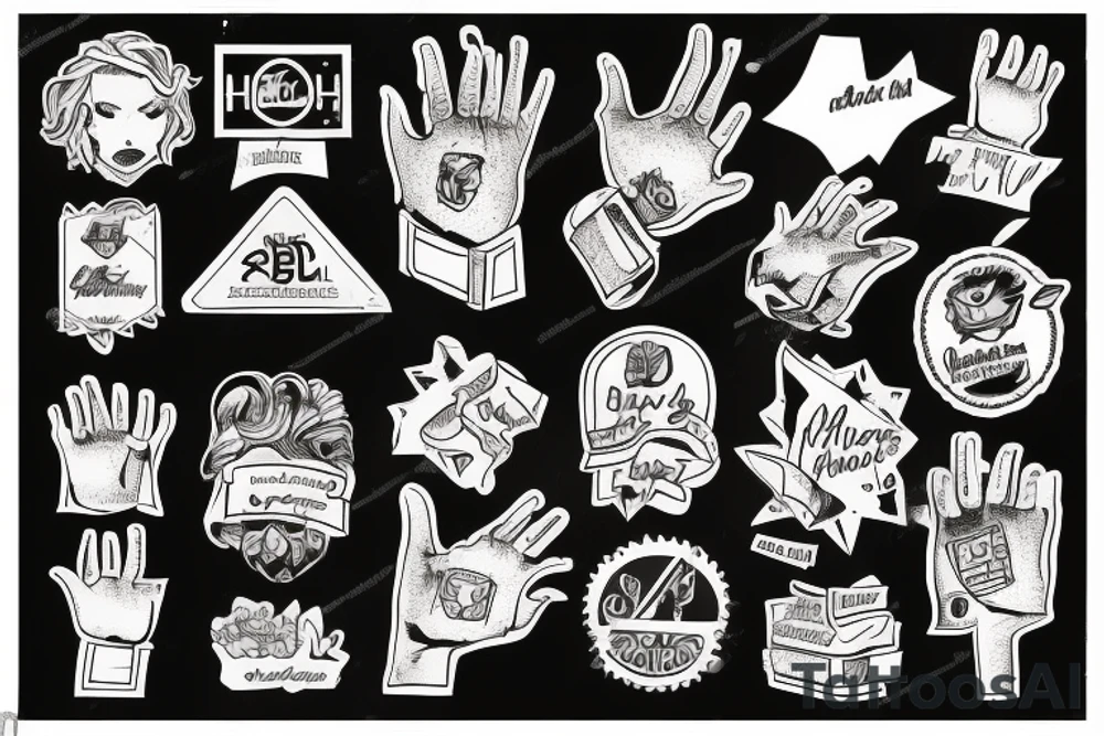 Erstelle mir ein Bild von zwei Boxhandschuhen mit den Buchstaben AS als Logo tattoo idea