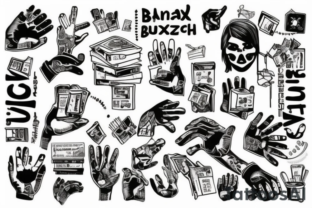 Erstelle mir ein Bild von zwei Boxhandschuhen mit den Buchstaben AS als Logo tattoo idea