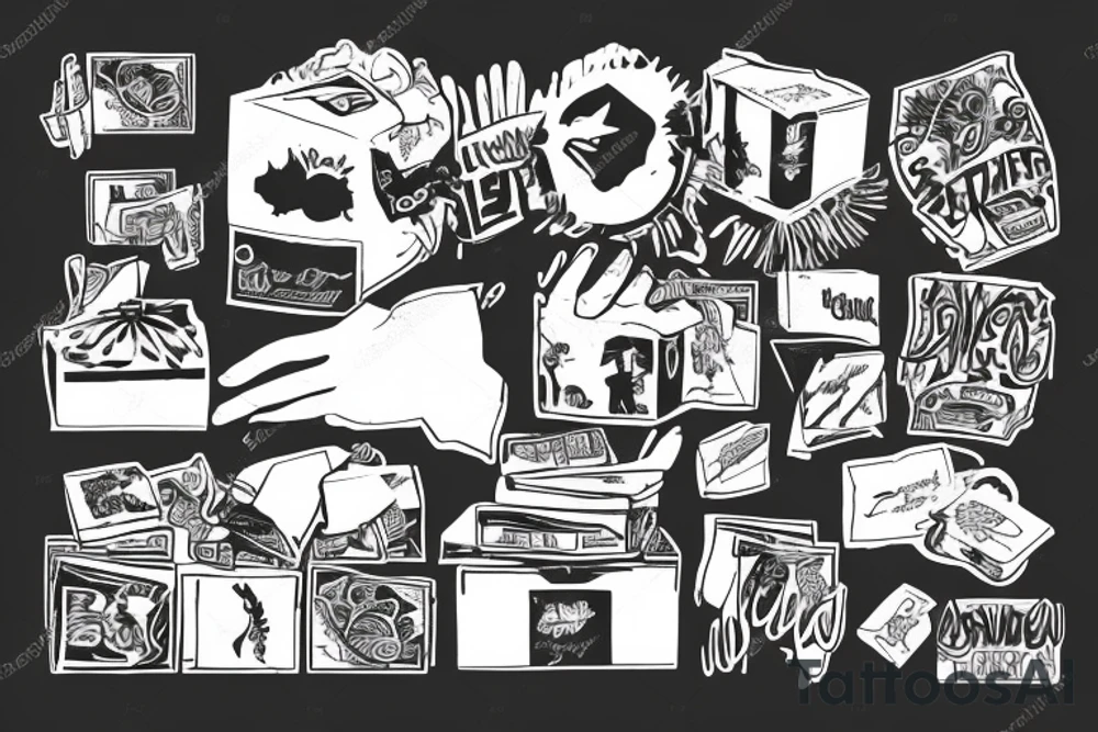 Erstelle mir ein Bild von zwei Boxhandschuhen mit den Buchstaben AS als Logo tattoo idea