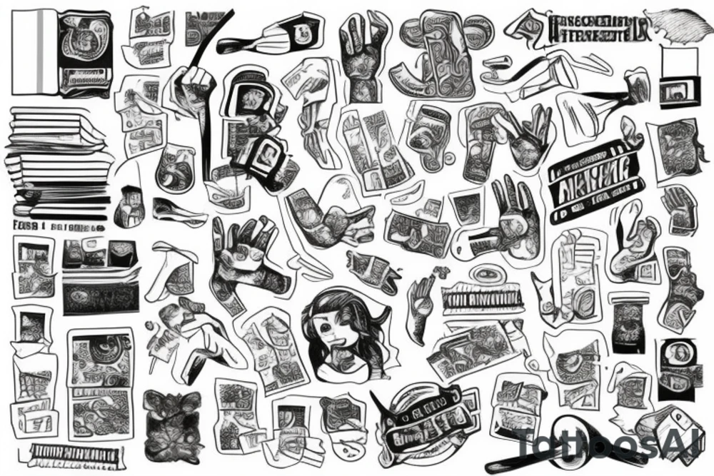 Erstelle mir ein Bild von zwei Boxhandschuhen mit den Buchstaben AS als Logo tattoo idea